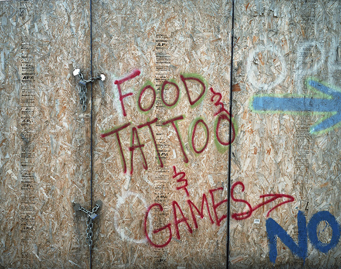 Food, Tattoo, Games, after a fire at Coney Island, NY 2011