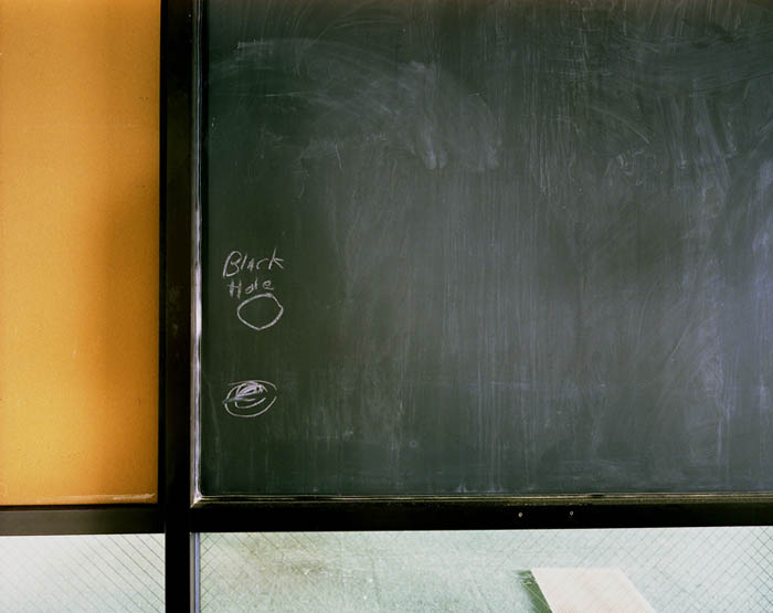 Black hole, chalkboard at PS 26, Governors Island, NY 2003