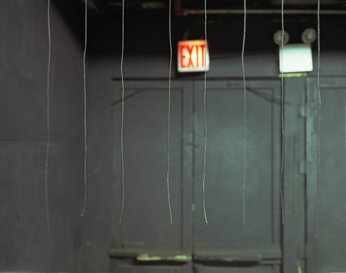 Exit sign with strings, Spook-A-Rama, Coney Island, 2004