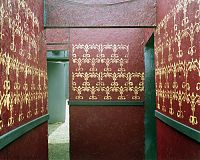 Red and gold corridor, Haunted Graveyard, Bristol, Conn. 2004