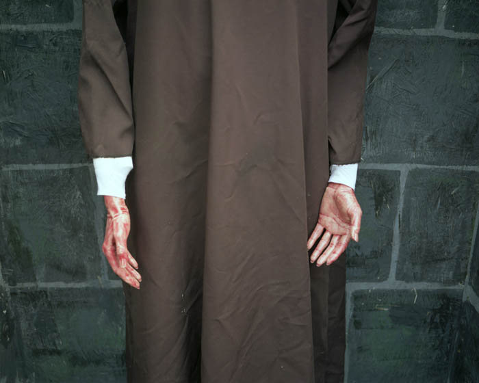 Monk's hands, Haunted Graveyard, Bristol, Conn. 2004